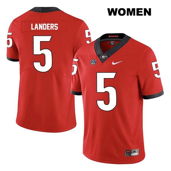 Georgia Bulldogs Women's Matt Landers #5 NCAA Legend Authentic Red Nike Stitched College Football Jersey MDE8456CX